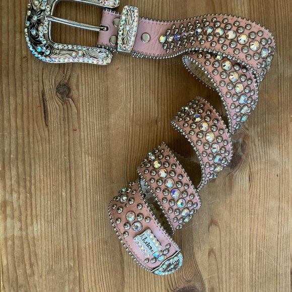 B.B. Simon Western Style Baby Pink Leather Belt main image 8